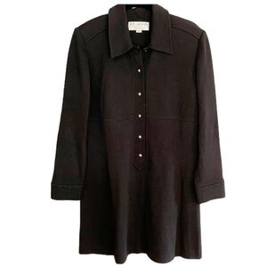 St. John Collection Tunic Collar Black Santana Knit Womens Size 6